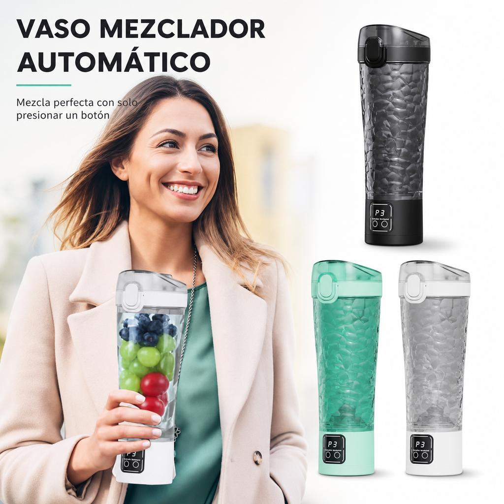 Shaker Eléctrico Portátil 700 ml para Proteína